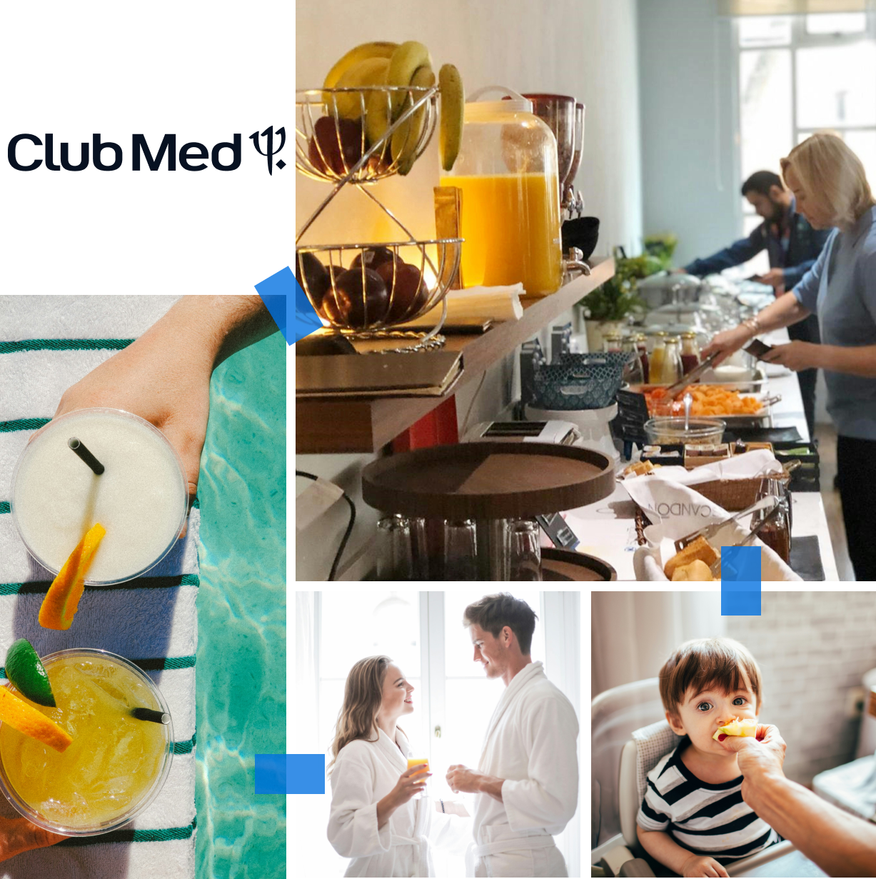 Sélection de photos illustrant la mission réalisée pour le Club Med qui a permis de repenser l’ensemble de la stratégie et de l’expérience F&B dans les villages au niveau monde