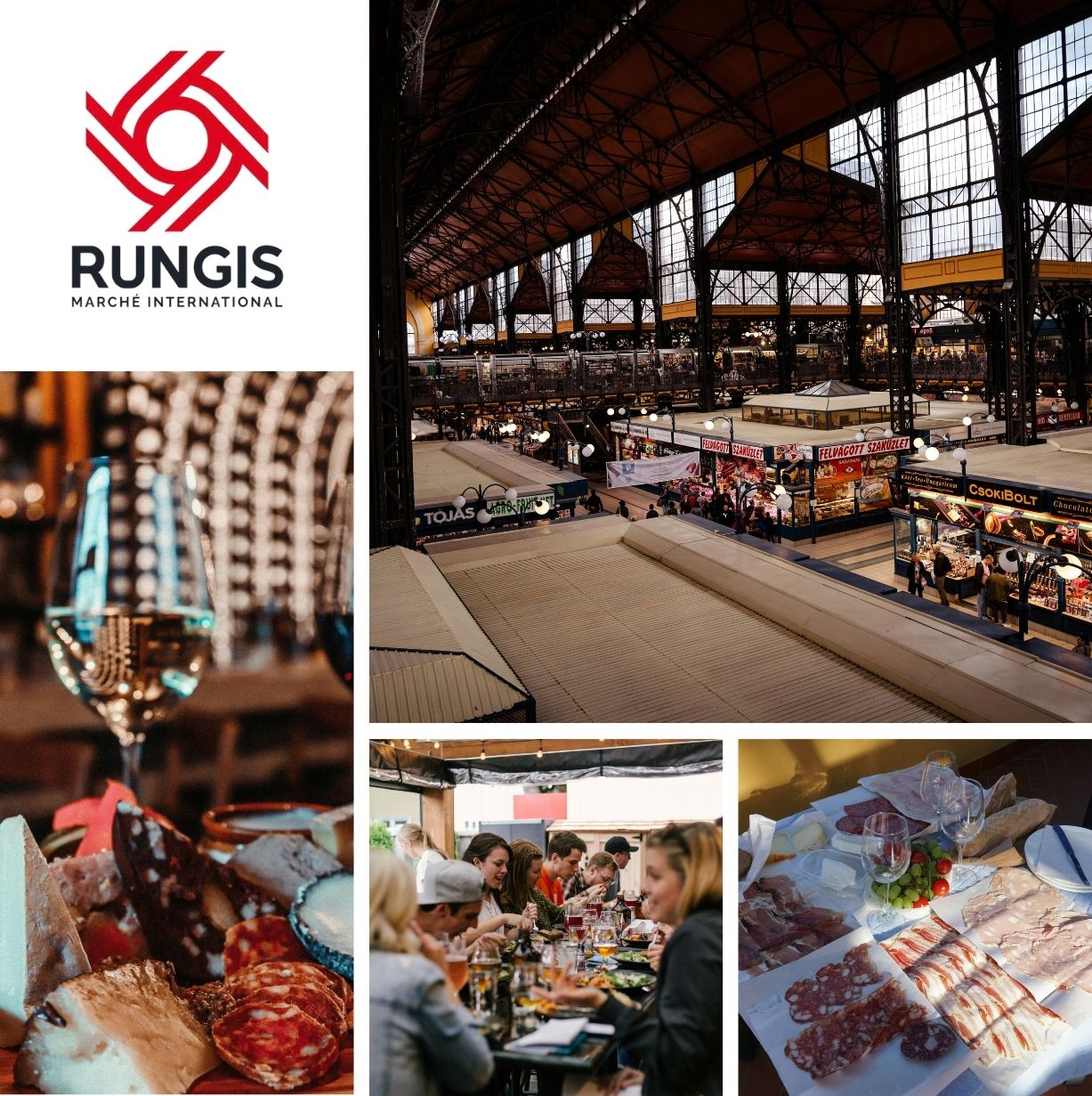 Sélection de photos illustrant les Halles Gastronomiques : Conceptualisation d'un Food Hall au sein du mythique marché de Rungis ouvert au public et rassemblant le meilleur de l'artisanat français
